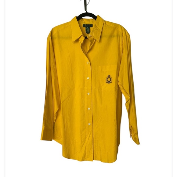 NWT Ralph Lauren button down shirt Sunfish Yellow Crest Pocket excellent Size 14 - Picture 8 of 9